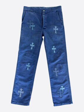 Chrome Hearts Blue Cross Patch Vintage French Work Pants